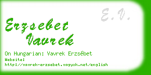 erzsebet vavrek business card